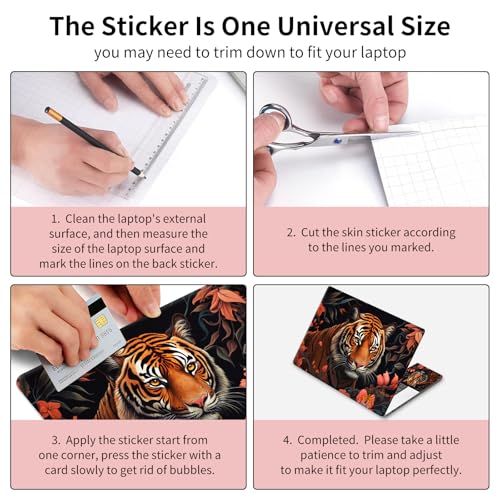 15.6 Inch Laptop Skin Sticker, Reusable Vinyl Cover Protector with 2 Wrist Pad Skins, Removable Waterproof Scratch-Resistant for 12-15.6 Inch Laptop Notebook,Flowers and Butterflys - color: Flowers and Butterflys
