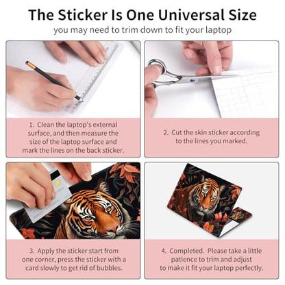 15.6 Inch Laptop Skin Sticker, Reusable Vinyl Cover Protector with 2 Wrist Pad Skins, Removable Waterproof Scratch-Resistant for 12-15.6 Inch Laptop Notebook,Flowers and Butterflys - color: Flowers and Butterflys