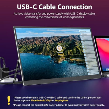 VisionOwl Portable Monitor for Laptop, IPS USB-C HDMI Travel Second Monitor for MacBook Pro Air, PC, PS5, Xbox, Portable Second Screen, Built-in Kickstand, Speakers, VESA Mountable, 18.5 Inch - size: 18.5