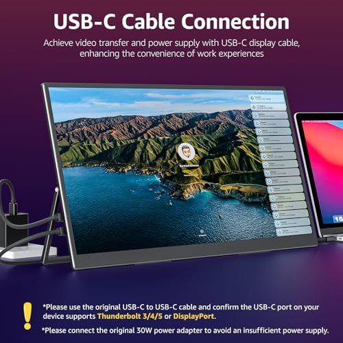 VisionOwl Portable Monitor for Laptop, IPS USB-C HDMI Travel Second Monitor for MacBook Pro Air, PC, PS5, Xbox, Portable Second Screen, Built-in Kickstand, Speakers, VESA Mountable, 18.5 Inch - size: 18.5
