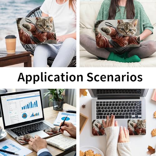 Laptop Skin Sticker 3-Piece Set,Cute Cats | Trim-to-fit 3-piece vinyl set with one 15 x 10.6 in lid skin and two palm-rest decals for many 12-15.6 in laptops - color: Cute Cats