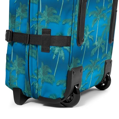 EASTPAK Tranverz S – 42L Small Soft Sided Cabin Sized Luggage, Dual Compartments, TSA Lock, Compression Straps & Smooth Inline Wheels, Brize Tree Navy - color: Brize Tree Navy, size: 42 Liter Carry On