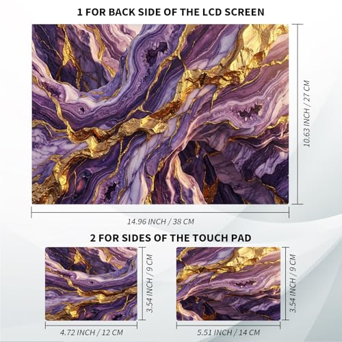 Universal Laptop Skin, DIY Cut-to-Fit Vinyl Cover Compatible with HP, Dell, Lenovo, Mac (13.3" to 15.6"), Anti-Scratch, No Residue & Bubble-Free Protective Decal Sticker, Amethyst Geode Marble - color: Amethyst Geode Marble