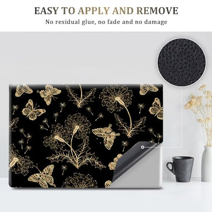 ArtSo Laptop Skin Sticker Decal,16.5 17 17.3inch Laptop Netbook PC Notebook Universal Vinyl Reusable Skin Sticker Cover Personalized Art Case Protector, Golden Butterfly - color: Golden Butterfly