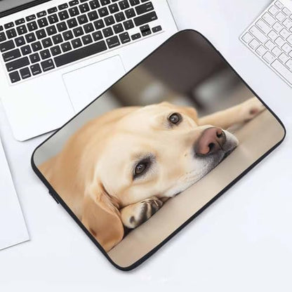 Laptop Sleeve Bag 15.4 15.6 Inch,Yellow Labrador Retriever Cute Dog Protective Polyester Computer Cases Laptop Cover Briefcase Bag Tablet Travel Cover - color: LPS-003