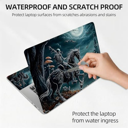 Ghost Rider Knight on Horse Dark Moon Universal Laptop Skin Sticker 3PCS,Protective Decal Trim-to-Fit 11.6" 13.3" 14" 15.6" Laptop Vinyl Cover,Removable Anti-Scratch Computer Decal Protector - color: Ghost Rider Knight on Horse Dark Moon