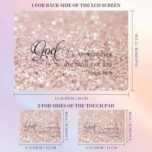 Laptop Skin Sticker Laptop Cover for 12" 13" 13.3" 14" Laptop Stickers,Reusable Skin Sticker Cover Personalized Art Waterproof & Scratch-Resistant Protector Case,Rose Gold Psalm 46-5 - color: Rose Gold Psalm 46-5