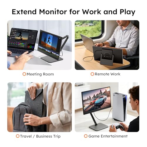15.6" Portable Monitor, FHD 1080P IPS Travel Monitor for Laptop, Magnetic Foldable Stand & Protective Case Included, USB-C & Mini HDMI Screen Extender for Laptop Mac PC Phone Xbox PS4/5 Switch - style: 15.6 STAND BAG