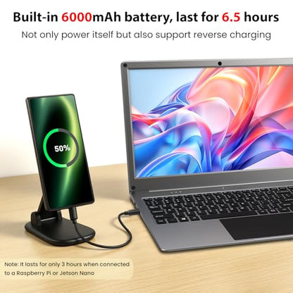 ELECROW 15.6 Inch Portable Monitor with Keyboard, Lapdock Display with Built-in Battery & RPi5 Adapter, 1080P FHD IPS USB C Computer Monitors Compatible with Raspberry Pi, PC, Phone, Mac, Game Console