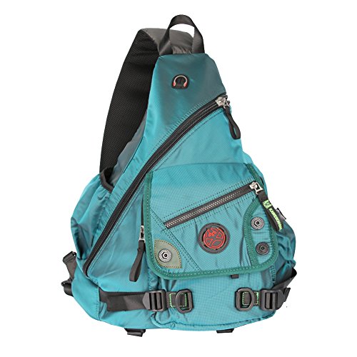 Large Sling Bag Laptop Backpack Cross Body Messenger Bag Shoulder Travel Rucksack (A-Dark Green) - color: A-dark Green