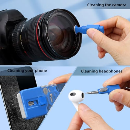 Keyboard Cleaner & Laptop Cleaning Kit, All-in-1 for Computer PC, SkyBlue | Electronics Deep Cleaning Reusable Brush Tool, Screen-Safe Spray, for iPhone iPad Macbook Airpod Camera, Gaming Accessories - color: SkyBlue