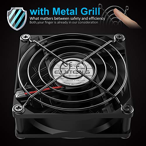 ELUTENG USB Fan 80mm, USB Computer Fan 5V Quite USB Ventilation Fan Compatible with 3 Speed Control for Receiver DVR Playstation Xbox Computer Cabinet Cooling 80 x 80 x 25mm - size: 80mm USB Speed Fan Standard