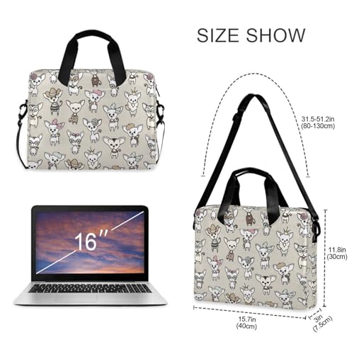 Cute Chihuahua Dogs Laptop Bag 15.6 inch | Waterproof Laptop Briefcase Laptop Bag for Women & Men - color: Cute Chihuahua Dogs