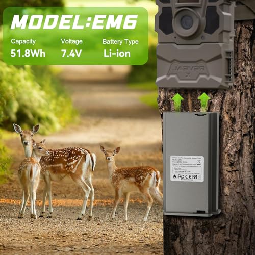 7000mAh 2-Pack Rechargeable Reveal Lipo Lithium Battery Trail & Game Camera Battery Compatible with Tactacam Pack Reveal Hunting Camera X, X Pro, Pro 3.0, X Gen 2.0, X Gen 3.0, XB, SK - 7.4V 51.8WH - size: 8.8*4.87*1.38inch 2PS