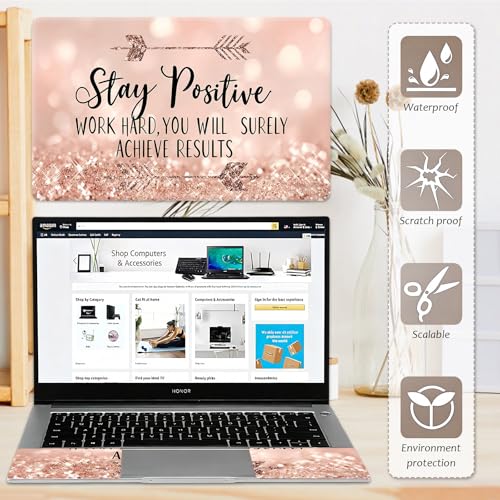 Laptop Skin 12.1-15.6 inch Removable Universal Reusable Laptop Sticker Decal,Waterproof No Residue Vinyl Cover,Scratch-Resistant Cuttable Full Wrap Sticker for Notebook, Stay Positive Work Hard Quote - color: Stay Positive Work Hard Quote