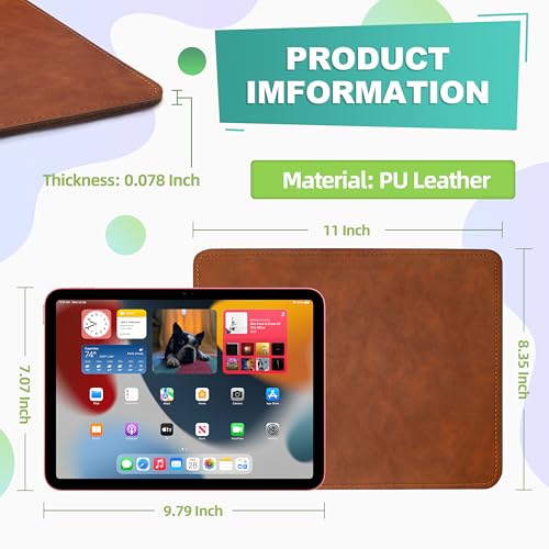 Mouse Pad, PU Mouse Pad，Leather Mouse Pad with Stitched Edge Micro-Fiber Base with Non-Slip Waterproof，Mouse Pad for Computers，Laptop, 8x11Inch (Caramel Brown) - color: Caramel Brown, size: 8L x 11W inches