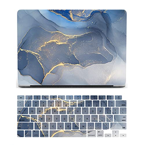 MacBook Air 13 Inch Laptop Case Compatible with 2010-2017 Models A1466 A1369, Hard Shell Cover & Keyboard Skin - Blue Marble - color: 1372 Blue marble, size: Air 13" 2010-2017(A1369/A1466)