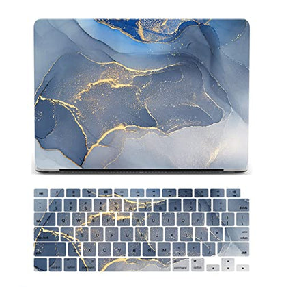 MacBook Air 13 Inch Laptop Case Compatible with 2010-2017 Models A1466 A1369, Hard Shell Cover & Keyboard Skin - Blue Marble - color: 1372 Blue marble, size: Air 13" 2010-2017(A1369/A1466)