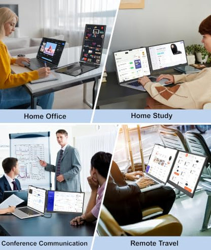 Cevaton 14.2" Laptop Screen Extender, 1.87 lbs Ultra-Thin Portable Monitor for Laptop, 1080P FHD Lightweight Travel Monitor for 14"-17.3" Laptops, Plug & Play, Compatible with Mac/Chrome/Wins/Android - size: 14-inch Screen