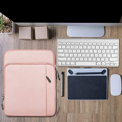 MoKo 13.3-14 Inch Laptop Sleeve Bag Carrying Case with Accessory Pocket | Fits MacBook Pro 14-inch M3/M2, MacBook Pro 13-inch M2/M1, MacBook Air 13.6-inch M2 and Surface Pro 9/8, Pink - color: Pink, size: 13.3-14 Inch