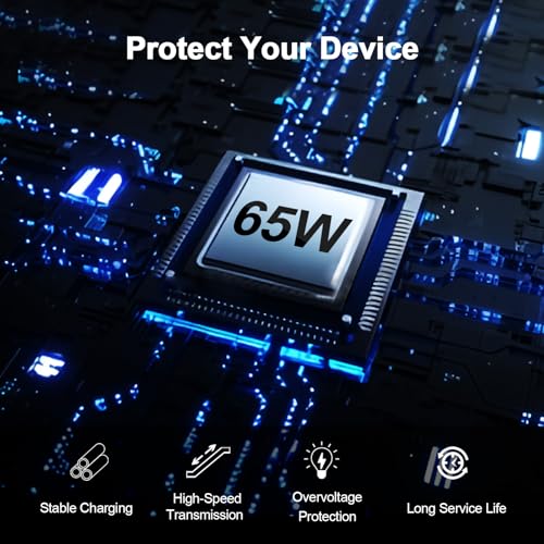 65W USB C Charger Compatible with Lenovo Thinkpad/Yoga/Chromebook/IdeaPad, Mac Book Pro, Huawei Matebook, Dell Latitude, HP Spectre, Acer Chromebook, Asus Zenbook Laptop Type C Power Supply Adapter