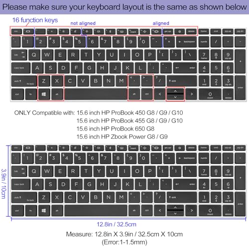 Cute Keyboard Cover for 15.6 inches HP ProBook 450 G8 G9 G10 / ProBook 455 G8 G9 G10 /ProBook 650 G8/HP Zbook Power G8 G9, Silicone Keyboard Skin, US Layout, Cute Bunny - color: Cute Bunny