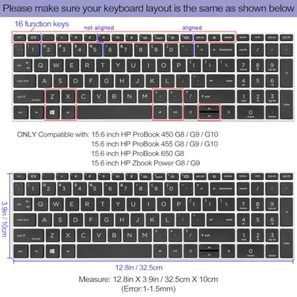 Cute Keyboard Cover for 15.6 inches HP ProBook 450 G8 G9 G10 / ProBook 455 G8 G9 G10 /ProBook 650 G8/HP Zbook Power G8 G9, Silicone Keyboard Skin, US Layout, Cute Bunny - color: Cute Bunny