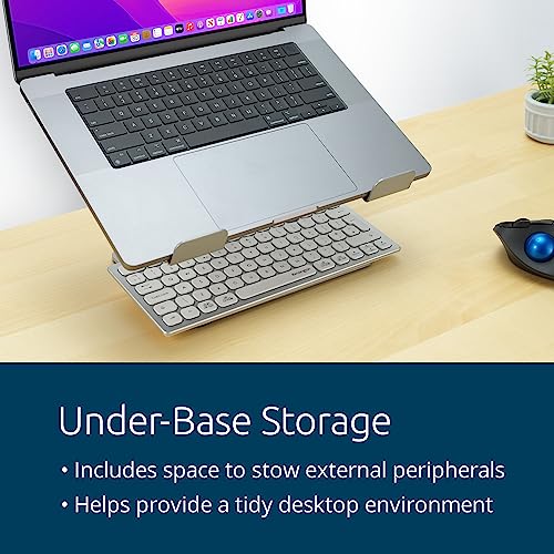 Kensington Universal Laptop Riser – Adjustable Steel & Aluminum Stand, 5.9–7.9” Height, 0–45° Tilt, Supports Laptops up to 16”/17.6 lb, Anti‑Slip Pads, Open Ventilation Design (K50424WW)