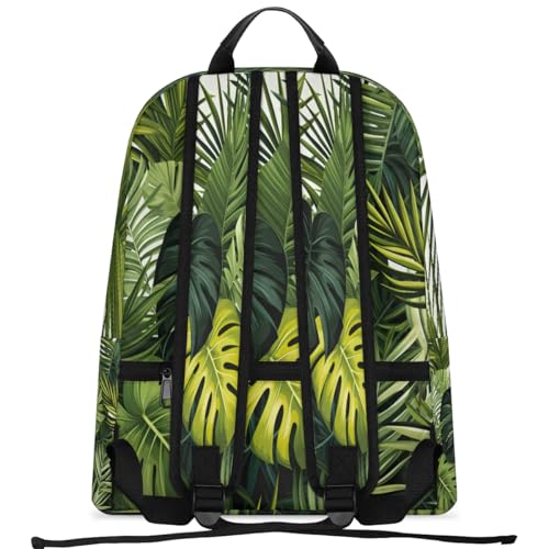 17.5 inch Laptop Backpack Tropical Palm Trees College Waterproof Travel Bag Jungle Plants Casual Book Bag with Multiple Pockets Laptop Backpacks for Travel Hiking