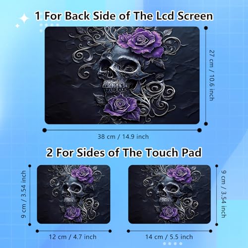 Universal Laptop Skin Sticker Decal for 11.6”12" 13" 13.3" 14" 15" 15.4" 15.6" Reusable Waterproof Scratch-Scratch Resistant Protective Vinyl Laptop Notebook Skin Stickers - Purple Flower Skulls - color: Purple Flower Skulls