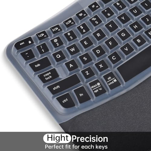 Keyboard Cover for Logitech Wave Keys MK670 Combo Keyboard Skin, Logitech Wave Keys Wireless Ergonomic Keyboard Cover Protector Skin Accessories, Black - color: Black