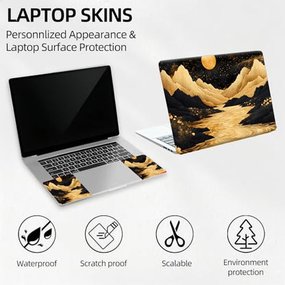 Golden River Canyon Universal Laptop Skin Sticker 3PCS, Protective Decal Trim-to-Fit 11.6" 13.3" 14" 15.6" Laptop Vinyl Cover, Removable Anti-Scratch Computer Decal Protector - color: Golden River Canyon
