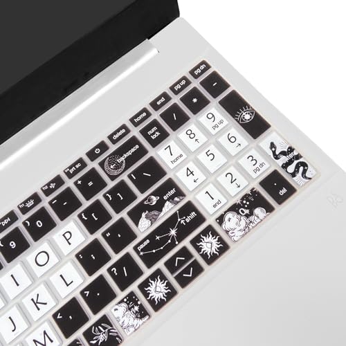 Cute Silicone Keyboard Cover for 15.6’’ HP Pavilion & HP Laptop 15-eg 15t-eg 15-eh 15-er Series, HP Laptop 17 17-cn 17-cp 17z-cp Series, Sun and Moon - color: Sun and Moon