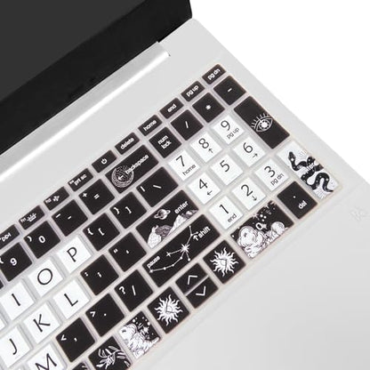 Cute Silicone Keyboard Cover for 15.6’’ HP Pavilion & HP Laptop 15-eg 15t-eg 15-eh 15-er Series, HP Laptop 17 17-cn 17-cp 17z-cp Series, Sun and Moon - color: Sun and Moon