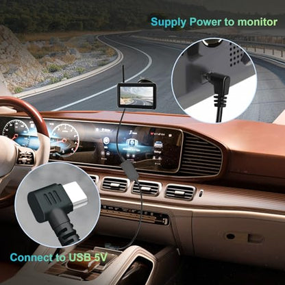 Furrion Vision S Display Power Cable Replacement - (9.84FT) | USB-C to DC 3.5mm Charger Adapter for FOS07TADS Monitor ,Compatible with FOS48TA-BL/FOS48TAPK-BL Hitch Backup Camera Systems - color: 9.84FT
