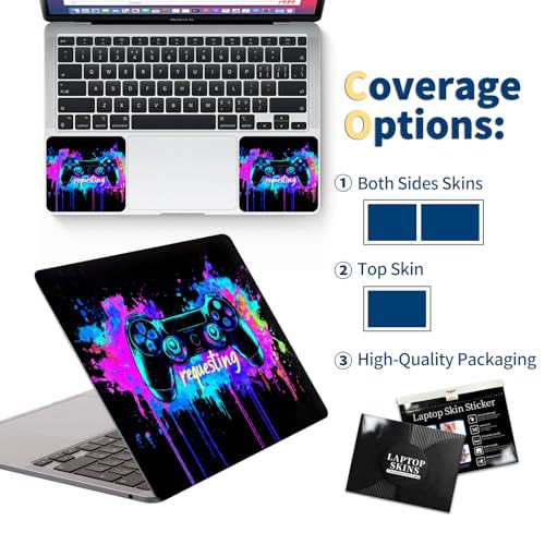 Universal Laptop Skin for 13-16 Inch Laptops,Vinyl Protective Sticker Decal,Easy DIY Trim-to-Fit for HP/Dell/MacBook,Bubble-Free & Removable,Game Controller - color: Game Controller