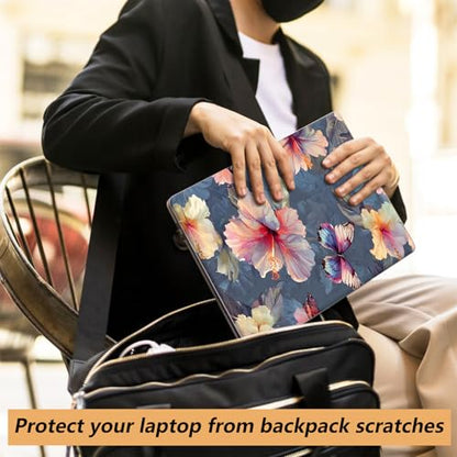 Laptop Skin Sticker for 12.1”-15.6“ Laptops (Fits 13”, 13.3”, 14”, 15”, 15.4”) | Protective Universal Reusable Vinyl Art Decal Cover | Waterproof & Scratch-Resistant-Flower Butterflies - color: Flower Butterflies