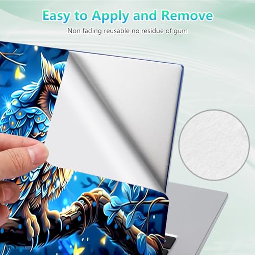 Laptop Skin Sticker Decal 12"-15.6" Universal Laptop/Notebook/Netbook Vinyl - Waterproof Scratch Resistant,Fits HP Dell Lenovo MacBook,2 Free Wrist Pads,Easy Apply & Remove,Blue Owl Cute - color: Blue Owl Cute