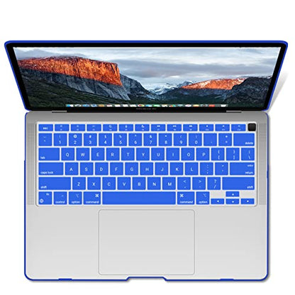 IBENZER Compatible with New MacBook Air 13 inch Case 2022 2021 2020 M1 A2337 A2179 A1932, Plastic Hard Shell Case with Keyboard Cover for Mac Retina Display with Touch ID, Royal Blue, MMA-T13RBL+1A - color: Royal Blue