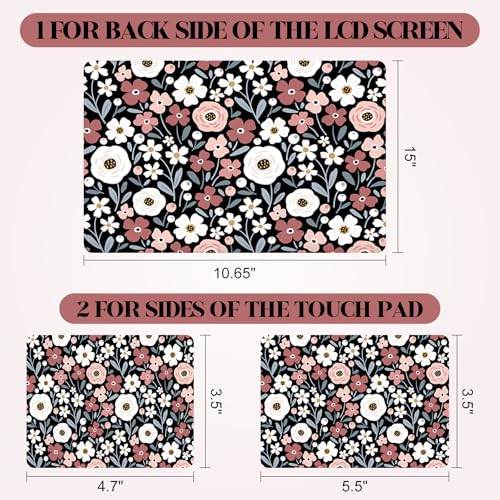 Laptop Notebook Skin Sticker Cover Decal, 13" 13.3" 14" 15" 15.4" 15.6 inch Laptop Vinyl Skin Sticker Cover Art Protector Netbook, Cute Floral - color: Cute Floral