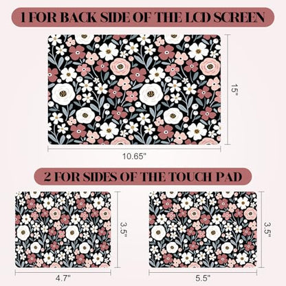 Laptop Notebook Skin Sticker Cover Decal, 13" 13.3" 14" 15" 15.4" 15.6 inch Laptop Vinyl Skin Sticker Cover Art Protector Netbook, Cute Floral - color: Cute Floral