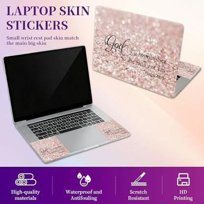 Laptop Skin Sticker Laptop Cover for 12" 13" 13.3" 14" Laptop Stickers,Reusable Skin Sticker Cover Personalized Art Waterproof & Scratch-Resistant Protector Case,Rose Gold Psalm 46-5 - color: Rose Gold Psalm 46-5