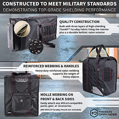 Mission Darkness T10 Faraday Bag for Computer Towers & XL Electronics – Military-Grade RF Signal Blocking, EMP & CME Protection – Digital Forensics, Preppers, and Personal Security