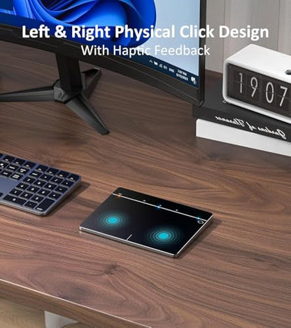 Wireless Trackpad Multi-Touch Surface Bluetooth Touchpad with High Precision Navigation for Windows10/11/Desktop/Laptop/Notebook Computer PC (MG3 Black) - color: MG3 Black