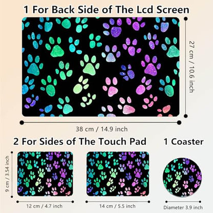 Laptop Skin Sticker Decal 15.6 Inch,12 13 13.3 14 15 15.6 in Laptop Netbook Skins for Notebook,Art Decal Removable Waterproof Scratch Resistant,Universal Vinyl Cover,Colorful Glitter Paw - color: Colorful Glitter Paw
