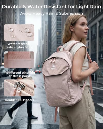 School Backpack for Teens, College Backpack Fits 15.6 Inch Laptop | Travel Backpack for Men Women, Book Bag, Casua Daypack, Water Resistant Fabric, Scratchproof Laptop Compartment (Pink) - color: Pink