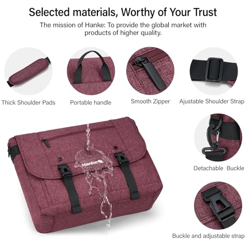 Hanke 15.6 Inch Laptop Messenger Bag for Men & Women, Large Crossbody Satchel Work Bag - color: Purple