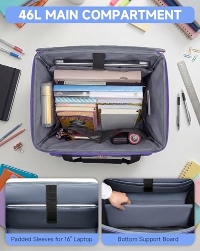 Amythe 5-Wheel Rolling Tote Bag for 15.6 in Laptop | Rolling tote for teachers, nurses & crafters; Spacious compartment fits 15.6 inch laptop; Smooth 5-wheel rolling design