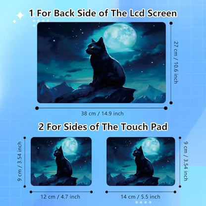 Universal Laptop Skin Sticker Decal for 11.6”12" 13" 13.3" 14" 15" 15.4" 15.6" Reusable Waterproof Scratch-Scratch Resistant Protective Vinyl Laptop Notebook Skin Stickers - Moon Cat - color: Moon Cat
