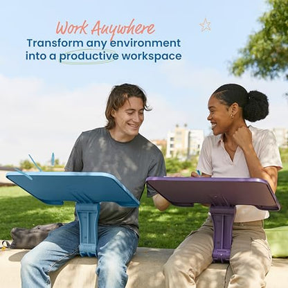 ECR4Kids The Surf Folding Portable Lap Desk, Large, Flexible Seating, Peacock Blue - color: Peacock Blue